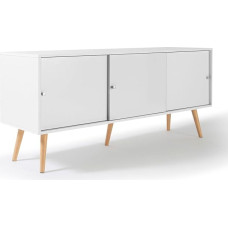 IDMarket - Low Sideboard Scandinavian 135 cm Effie 3 Door Wooden White