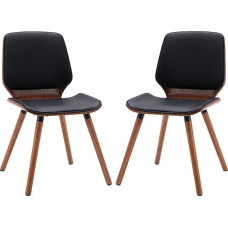 Mingone Set of 2 Dining Room Chairs, Kitchen Chairs, Upholstered Chairs in Living Room, Lounge Chair Made of Solid Wood, Designer Chairs for Café, Reception Room (Black, 2)