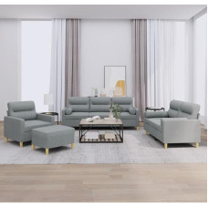 Juroupi 4-Piece Sofa Set with Cushion Sofa Living Room Sofa Set Living Room Sofa Set Sofas for Living Room Light Grey Fabric