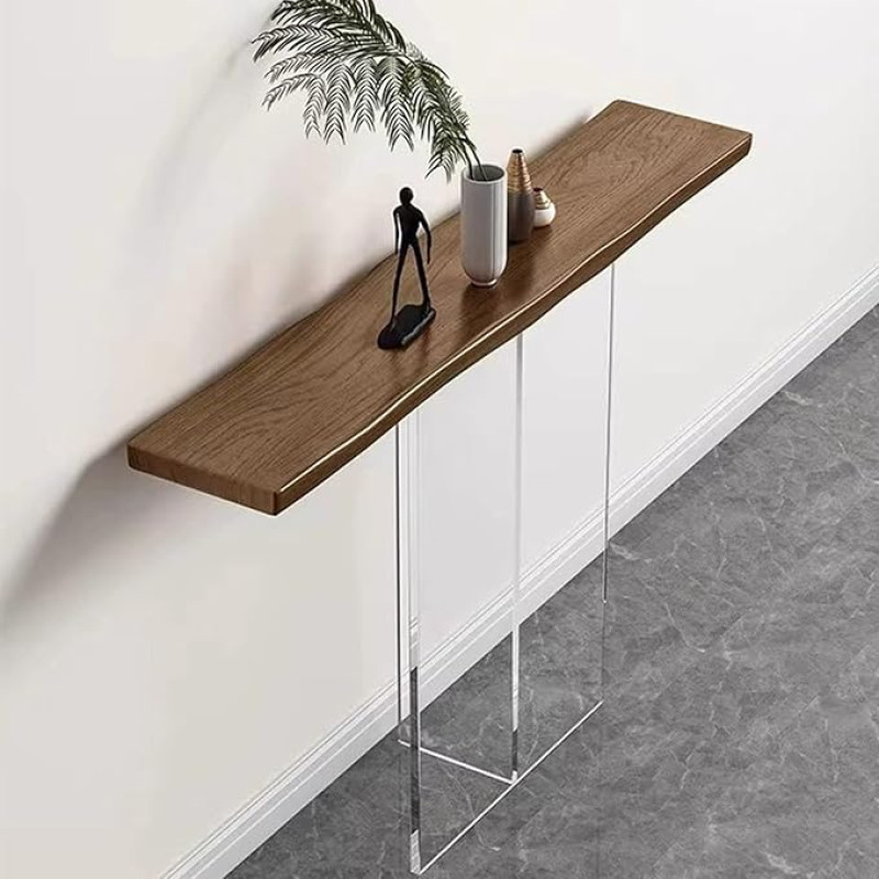 HARELA Narrow Console Table, Modern Sofa Table, Simple Sofa Table, Long Narrow Wooden Sofa Table Behind the Couch, for Small Room, for Entrance, Hallway, Living Room (Walnut, 160 cm / 63 inches)