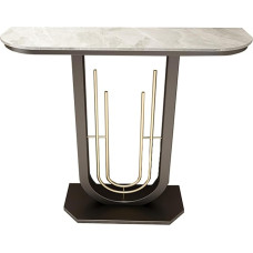 HARELA Narrow Console Table, Entrance Area Decorative Table, Modern Sofa Table, Simple Sofa Table, for Living Room, Hallway, Entrance, Sturdy Metal Frame and Easy Assembly (White, 80 cm / 31.5 inches)