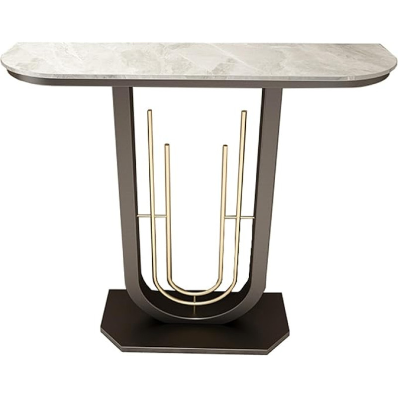 HARELA Narrow Console Table, Entrance Area Decorative Table, Modern Sofa Table, Simple Sofa Table, for Living Room, Hallway, Entrance, Sturdy Metal Frame and Easy Assembly (White, 80 cm / 31.5 inches)