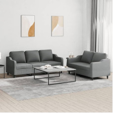 Juroupi 3201835 2-Piece Sofa Set with Cushion Sofa Living Room Sofa Set Sofas for Living Room Dark Grey Fabric