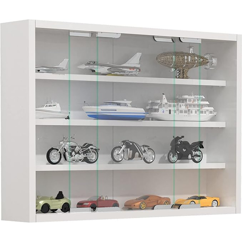 VCM Agisa M Hanging Glass Display Cabinet with Tempered Safety Glass Dimensions H 40 x W 57 x D 10 cm Modern and Space-Saving Glass Display Cabinet