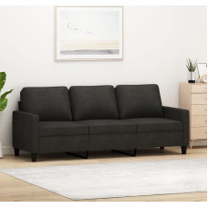ShGaxin 3 Seater Sofa Black 180 cm Fabric, Sofas & Couches, Sofa Living Room, Sofa for Teenager's Room, Relaxing Sofa, Sofa for Bedroom, Upholstered Sofa - 359175