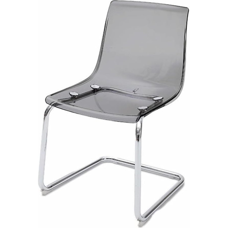 Clear Acrylic Dining Chair Ghost Style with Silver Metal Legs Modern Plastic Chair Wedding Restaurant Banquet