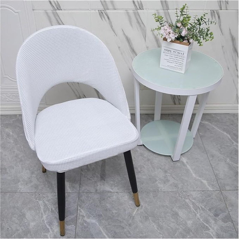 Schonbezüge Set für Esszimmerstühle mit gebogener Rückenlehne - Bezüge mit hohler Rückenlehne für Akzentstühle ohne Armlehnen, waschbar (1/2/4/6 Stück)(J,1PCS)