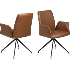 Nadine Dining Room Chair Swivel Base Cognac Faux Leather Dining Room Chair Kitchen Chair