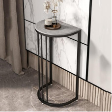Console Table, Console Table, Console Foyer Tables for Entrance, Entrance Tables Made of Faux Marble, Metal Frame, Modern Semicircular Flower Pot Table, for Living Room, Hallway, Style 142 x 32 x 10