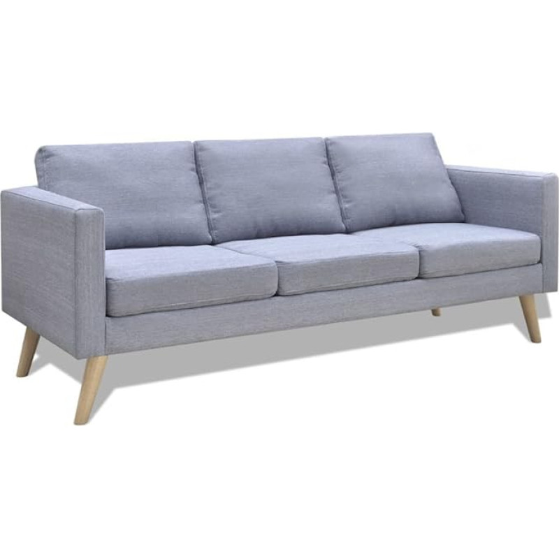 MOONAIRY Sofa 3-Seater, Floor Sofa, Chaise Longue, Small Sofa, Couch, Cauchsofa, Relaxing Sofa, Sofas & Couches, Living Room Sofa, for Teenager's Room, Fabric Light Grey