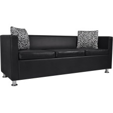 MOONAIRY 3 Seater Sofa, Living Room Couch, Living Room Furniture, Youth Sofa, Lounger Living Room, Sofas & Couches, Youth Children's Room, Faux Leather, Black
