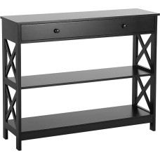 Beliani Montgomery Console Table with Drawer Side Chest of Drawers Dressing Table Black