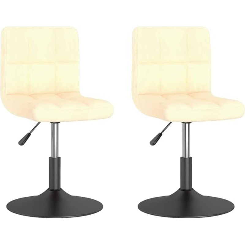 vidaXL 2 x Dining Room Chairs, Rotatable Height-Adjustable, Kitchen Chair, Living Room Chair, Dining Chair, Upholstered Chair, Swivel Chair, Recliner