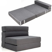 Verstellbarer, umwandelbarer Klappstuhl, gepolstertes Bodensofa, Memory-Schaum, 3-in-1-Klappstuhl, Schlafsaal, Spielbett, Couch, Matratze, 100 x 75 x 66 cm