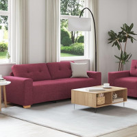 EMYRLXQW Sofas-2-teiliges Sofaset mit Kissen, weinroter Stoff