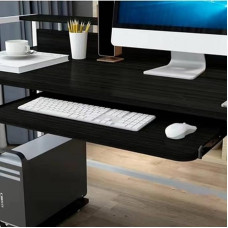 Ergonomische Tastaturablage unter dem Schreibtisch mit abgerundeten Ecken, Schiebe-Tastaturstütze, verstellbarer Computerständer für Zuhause, Büro, Schwarz, 70 cm