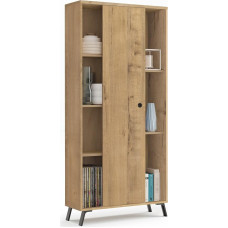 Muebles Pitarch Kamet Living Room, Office or Book Cabinet, 1 Sliding Door and 5 Shelves, Black Legs, Gold Oak, 180 x 80 x 33 cm (Height x Width x Depth), Elegant and Robust, Model Kamet