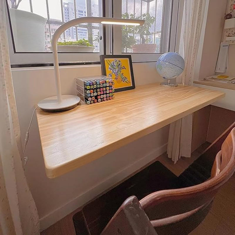 Gmpeccable Folding Wall Table, Small Desk, Wall Folding Table, Wall Table, Foldable, Wall Mounted Folding Table, Computer Workstations, Desk, Wood, Fold-Down Wall Table