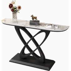 YVYKFZD Industrial Console Table, Industrial Side Table, Sofa Table with Metal Base, Minimalist Hallway Table, Entrance Table, Accent Tables, for Living Room, Entrance (Black C, 150 cm / 59.0 inches)