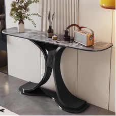 YVYKFZD Konsolentisch, Industrieller Beistelltisch Flurtisch, Schmale Lange Sofatisch mit Metallfuß, Eingangstisch Akzenttische, für Wohnzimmer, Schlafzimmer, Foyer(Black C,100cm/39.3