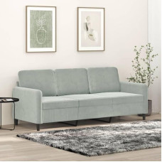 CIADAZ 359452 3-Seater Sofa, Light Grey, 180 cm, Velvet, Lounge Sofa, Sofas & Couches, Relax Sofa, Couch for Living Room, Couch with - 359452