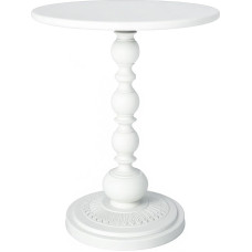 Funecy Small Metal Side Table Vintage Matte Black Round Side Table for Bedside Table or Sofa, Small Accent Weasel Table for Living Room, Corners, Bedroom, Patio and Bar (Matte White