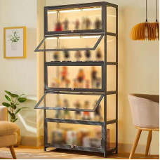 LXXBDDM VWooden Display Cabinet, Multifunctional Dustproof A 4 Floors 60 cm