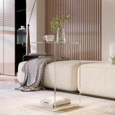 Console Hallway Table, Modern C-shaped Sofa Side Table for Living Room & Office, Acrylic Side Table, Small Coffee Table, Bedside Table