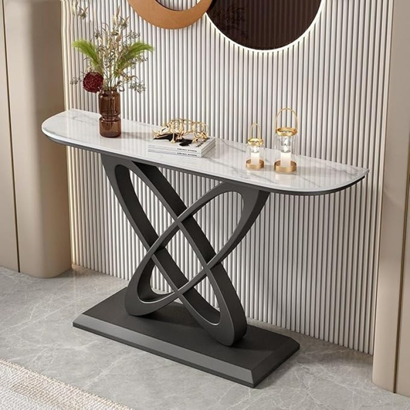 Moderner Konsolentisch – Metallsockel Eingangs-Sofatisch für Wohnzimmer und Flur