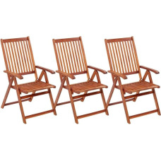 vidaXL 3 x Acacia Wood Solid Garden Chair Folding Chair Wooden Dining Chair Garden Furniture Balcony Chair Patio Chair