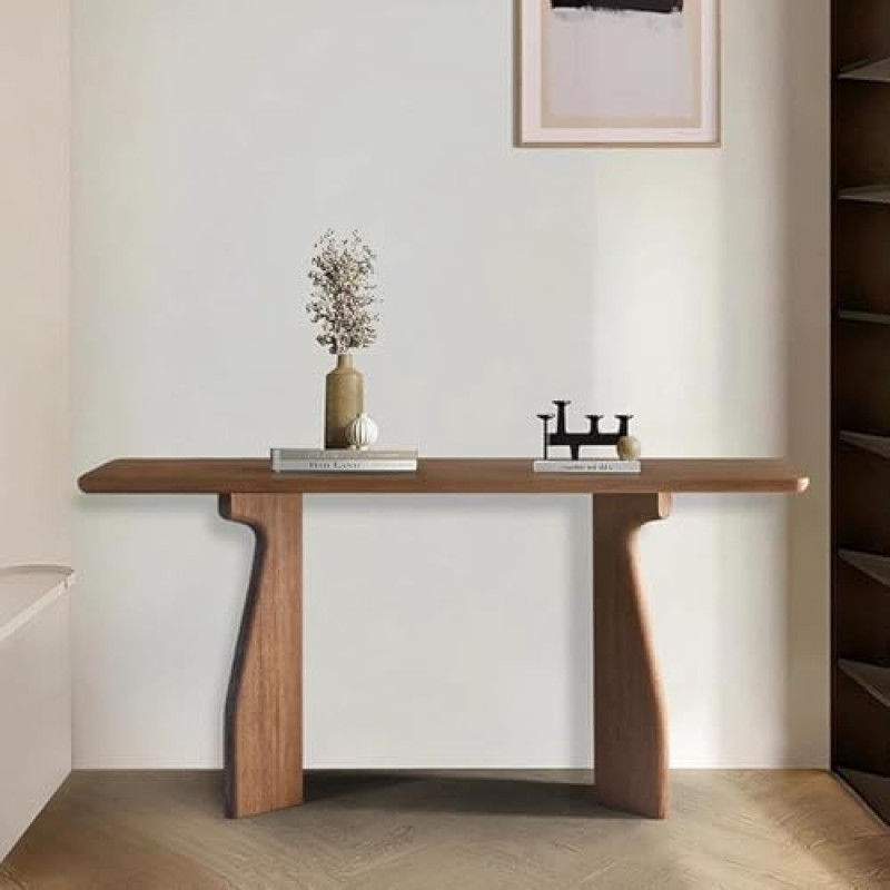Mid Century Narrow Rectangle Sofa Table Modern Pine Console Table Entryway Accent Console Table Side Table for Hallway Living Room Foyer Easy Assembly