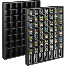2 Pack Large Wooden Shot Glass Display Case for Shot Glass Holder Wall Mounted Shadow Box with Removable Shelves Shot Glasses Shelf Thimble Display Case Shot Glass Storage Box 56 Compartments