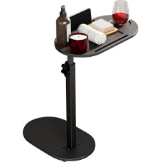 Solerconm Bamboo Living Room Sofa Lace Bedside Table Adjustable Side Table for Bathtub Small Side Table for Living Room Bedroom Office 40~82*43*22cm