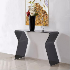 ZIGTUEI Narrow Console Table, Modern Entrance Table, Simple Living Room Sofa Table, Living Room Storage Table, for Living Room, Bedroom, Entrance Hall, Hallway (Black)