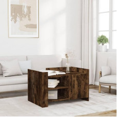 AUVYI Living Room Coffee Table 80 x 50 x 50 cm Sofa Table Side Table Coffee Table Large Table Waiting Area Table Console Table Bedroom Furniture Telephone Table Coffee Table Wood Material Smoked Oak