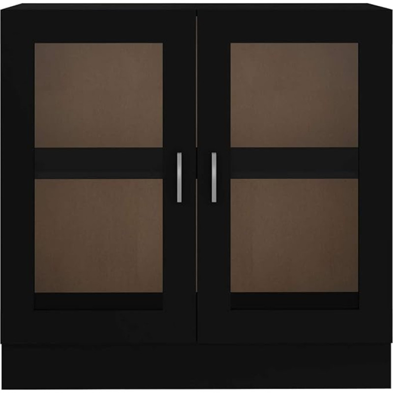 Kshzmoto Glass Cabinet Sideboard Display Cabinet Glass Door Cabinet Unit 82.5 x 30.5 x 80 cm Black