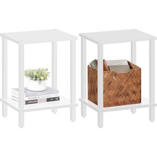 TUTOTAK Side Table, Set of 2, Side Table, Bedside Table, 2-Tier Storage Shelf, Sofa Table for Small Space, Living Room, Bedroom TB01BW035