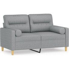 ULUYYUC Chaise Longue Camping Sofa Sofas & Couches Corner Sofa - 2-Seater Sofa with Decorative Cushions Light Grey 120 cm Fabric for Party Patio Garden Lounge