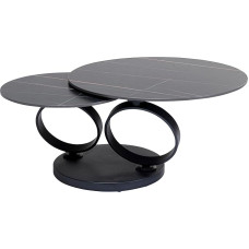 Kare Beverly Design Coffee Table, Black, Living Room Table, Side Table, Ceramic Table Top, Steel Base, 360 Degree Rotatable, 43 x 133 x 80 cm (H x W x D)