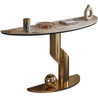 loeusjfnr Foyer-Sofatisch Schmal Marmor-Konsolentisch for Den Eingangsbereich, Heimwand-Endansichtstisch, Konsolentisch Aus Edelstahl Langer Sofatisch mit Regalen