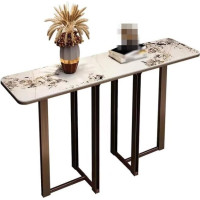 loeusjfnr Foyer-Sofatisch Schmal Schlichter Wohnzimmer-Konsolentisch, Extrem Schmaler Wandkonsolentisch, Home-Fashion-Einstiegskonsolentisch Aus Schiefer Langer Sofatisch mit Regalen