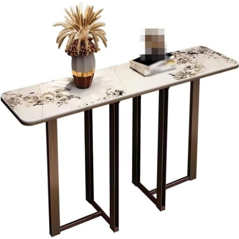 loeusjfnr Foyer-Sofatisch Schmal Schlichter Wohnzimmer-Konsolentisch, Extrem Schmaler Wandkonsolentisch, Home-Fashion-Einstiegskonsolentisch Aus Schiefer Langer Sofatisch mit Regalen
