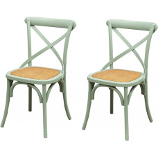 Biscottini 2 Dining Room Chairs Wooden Country House Style Furniture 84 x 42 x 46 cm - Kitchen Chairs Wood - Rattan Chairs Dining Room Furniture Vintage - Bistrot Rattan Chair - Retro Kitchen