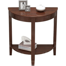 Console Table, Side Table, Console Table for Hallway, Wooden Console Table, Semicircular Accent Table, 2-Tier Sofa Side Table, Vintage Sofa Table with Open Shelf for Living Room, Office, Hallway