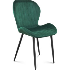 MARK ADLER Prince 2.0 Green Kitchen Chair, Living Room Chair, Upholstered Chair, Accent Chair, Design Chairs, 1 Piece, Armchair with Backrest, Velvet Seat, Metal Legs, Living Room, Dining Room, Green