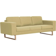 vidaXL Sofa 3-Seater with Back Cushion Seat Cushion Design Lounge Sofa Upholstered Sofa Couch Lounge Fabric Sofa Seating Furniture Living Room Fabric Wooden Frame Green