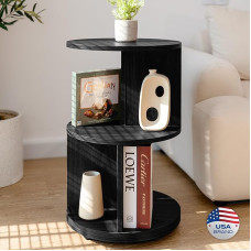 KAYMILY Living Room Side Table Office Round Bookcase Side Table Bedroom Mid Century Modern Bedside Tables Modern Accent Tables - Easy Assembly - MDF Wood - Stationery