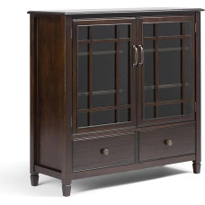 Simpli Home 3AXCCON – 06 Connaught Tall Storage Cabinet Dark Wood Chestnut Brown 116.84 x 43.18 x 116.84 cm