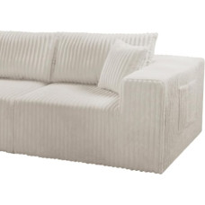 Modern Cloud Sectional Couch Deep Seat L Shape Sofa Couch with Chaise for Home/Studio/Office/Bedroom, White, 105 x 60 x 105 cm