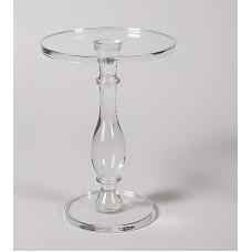 LIKENOW Acrylic End Table, Acrylic Side Table, Modern Bedside Table with Clear Small Round Top and Solid Post for Living Room, Bedroom and Lobby, 40 x 40 x 40 cm High